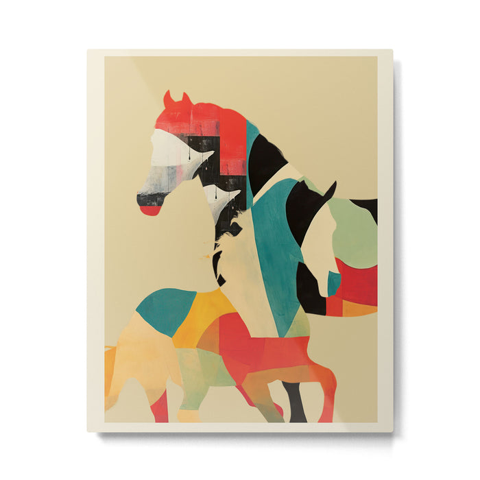 Colorful Abstract Horses 1 Metal Print Gallery Image 1