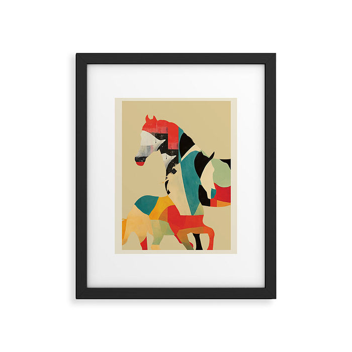 Colorful Abstract Horses 1 Framed Art Print Gallery Image 1