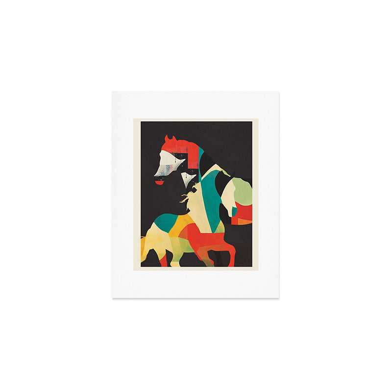 Colorful Abstract Horses 2 Art Print Gallery Image 1