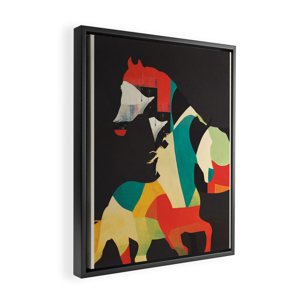 Colorful Abstract Horses 2 Framed Canvas Print Gallery Image 2