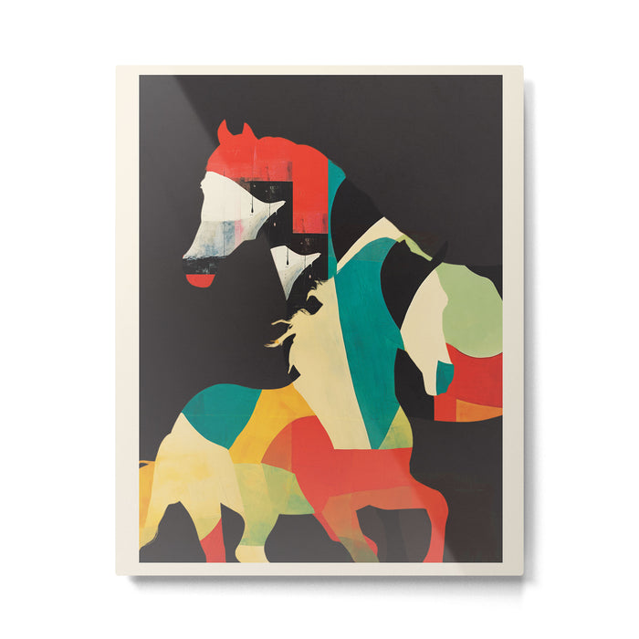 Colorful Abstract Horses 2 Metal Print Gallery Image 1