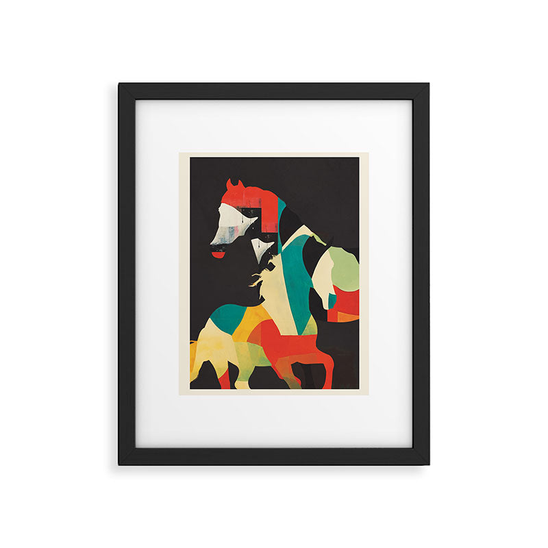Colorful Abstract Horses 2 Framed Art Print Gallery Image 5