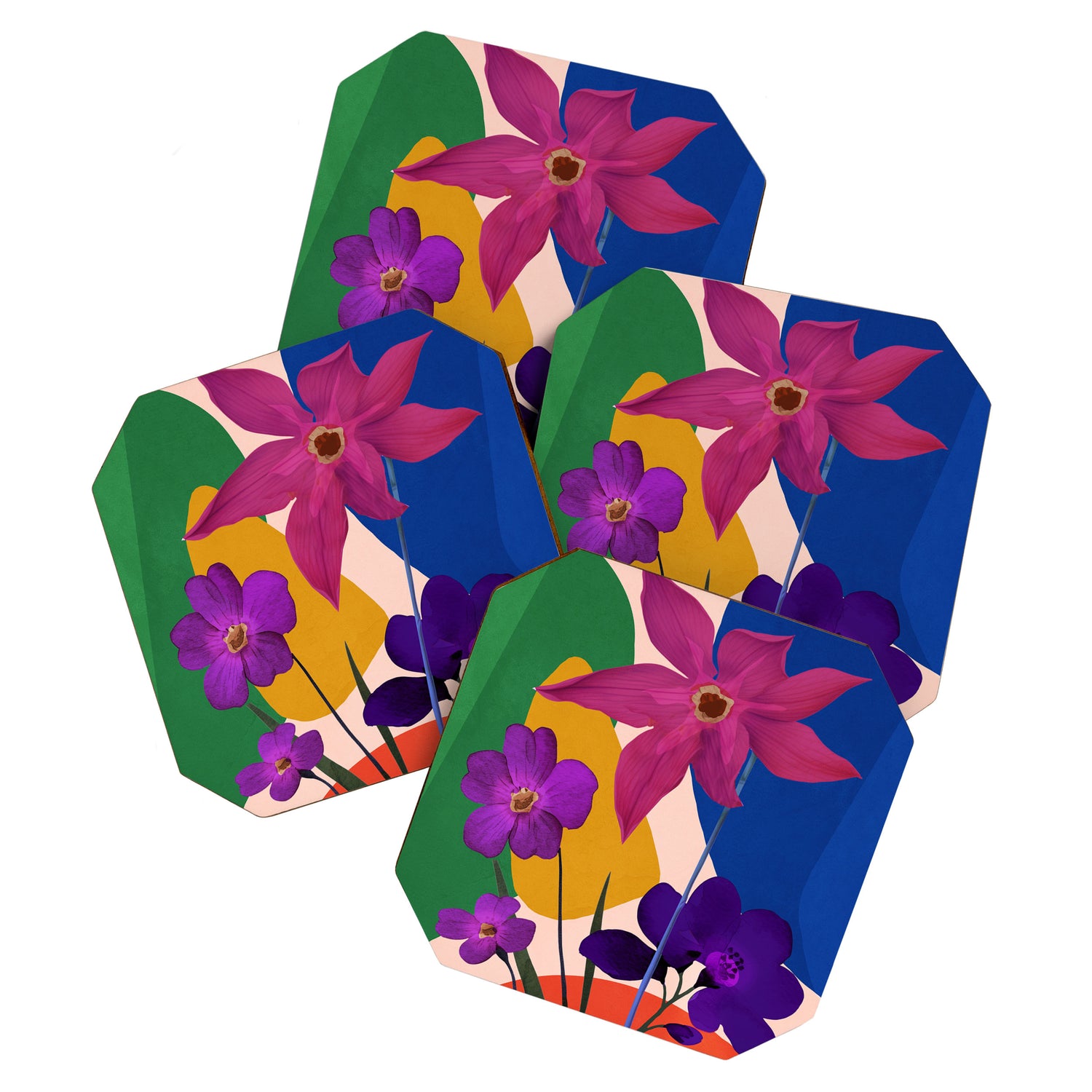 Colorful Bloomscape 1 Coaster Gallery Image 1