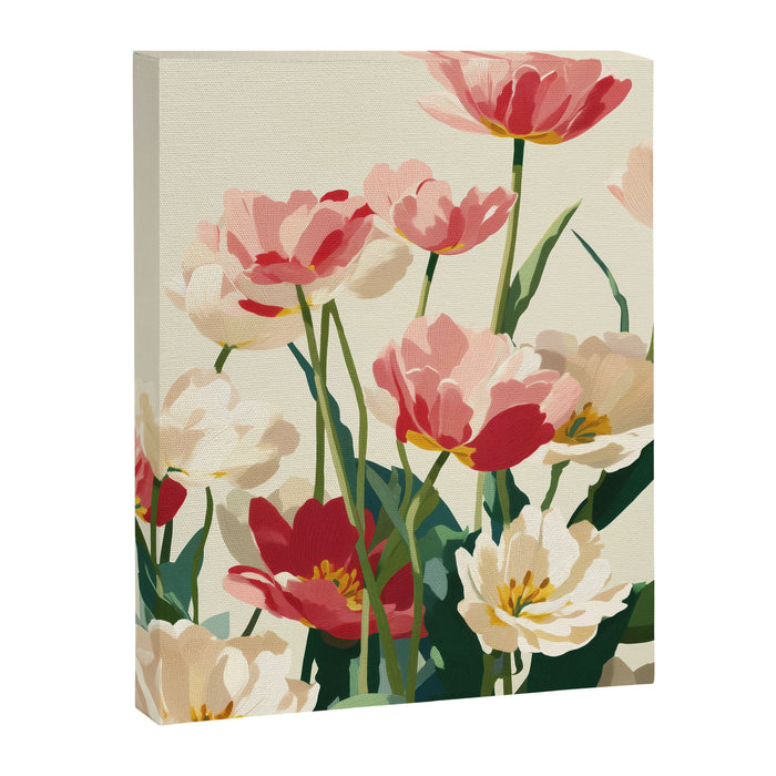 Coral Tulips in Bloom Canvas Print Gallery Image 1