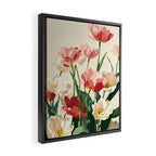 Coral Tulips in Bloom Framed Canvas Print Gallery Image 2