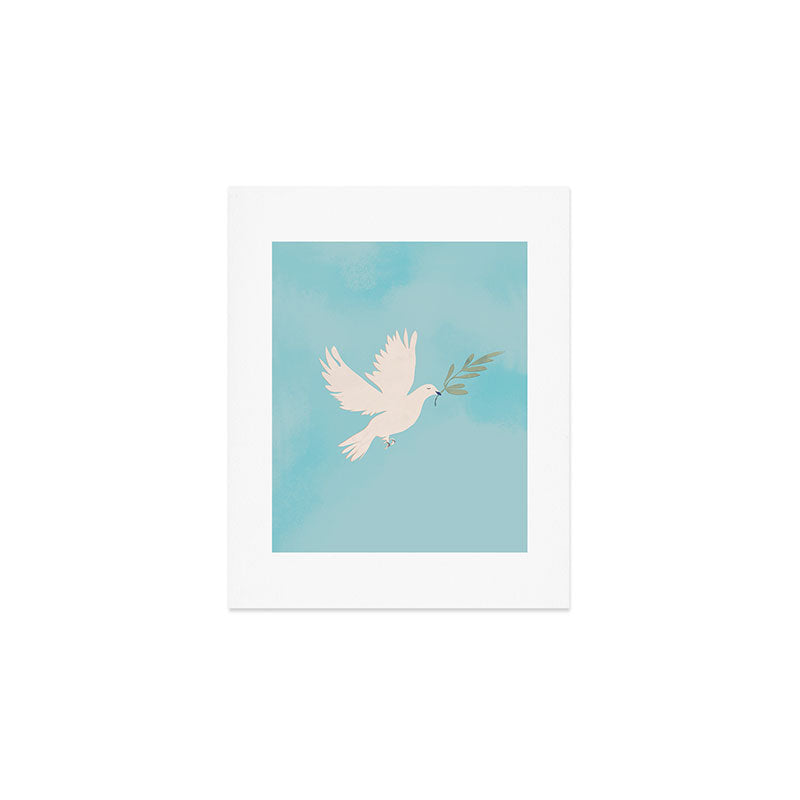 Dove of Peace with Olive Branch Art Print Gallery Image 1