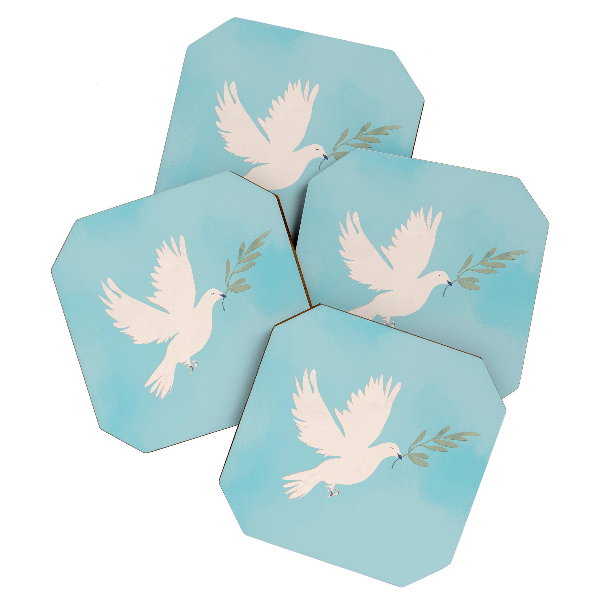 Dove of Peace with Olive Branch Coaster Gallery Image 1