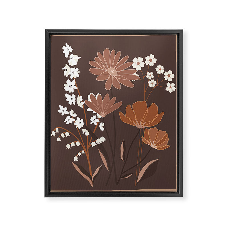 Floral Mocha 1 Framed Canvas Print Gallery Image 8