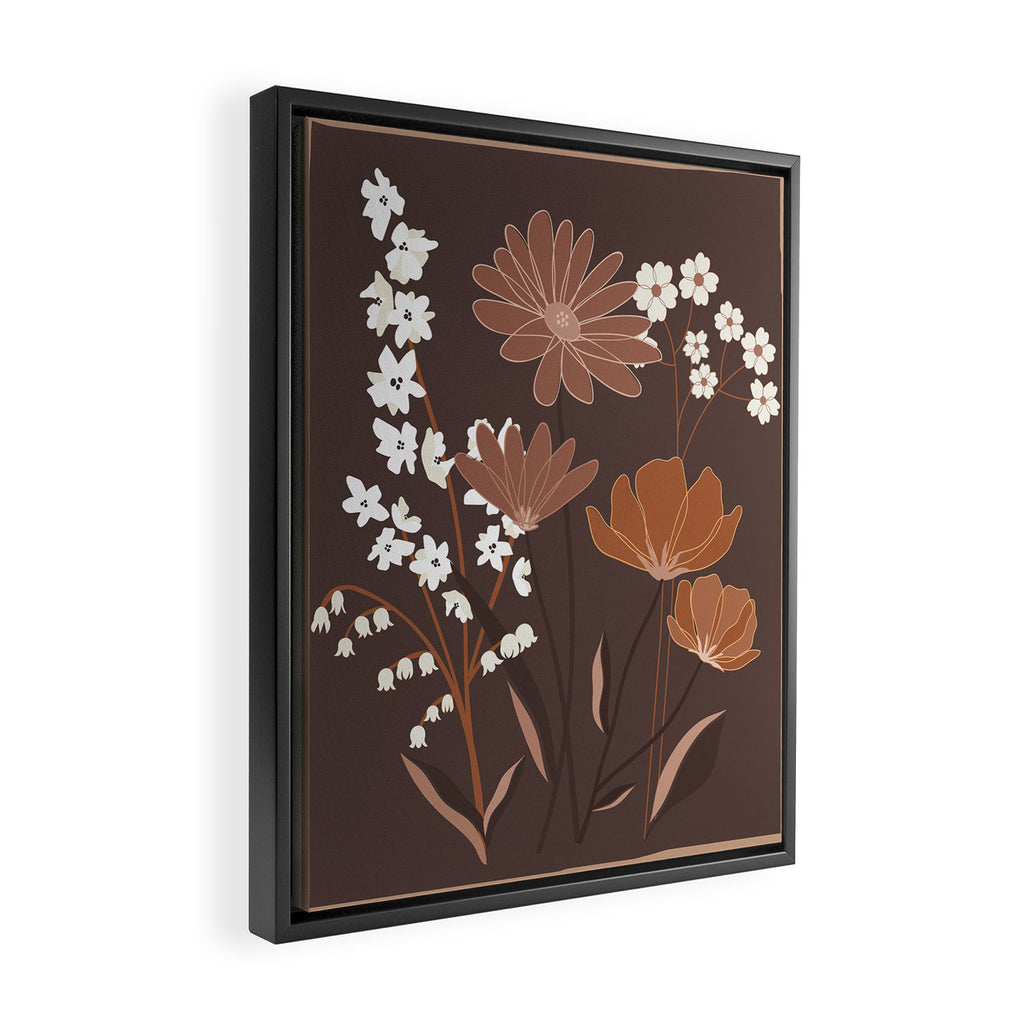 Floral Mocha 1 Framed Canvas Print Gallery Image 2