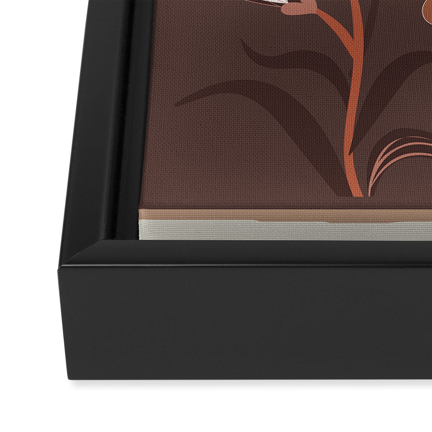 Floral Mocha 2 Framed Canvas Print Gallery Image 3