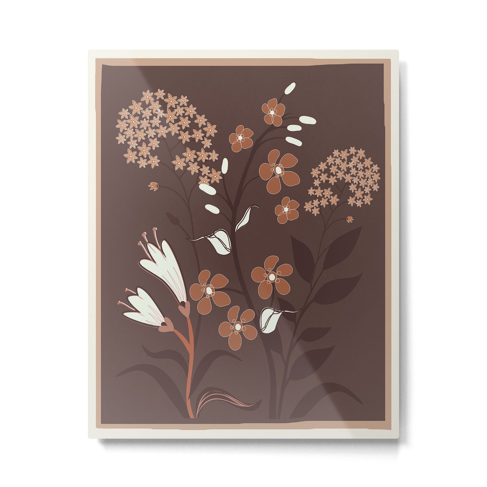 Floral Mocha 2 Metal Print Gallery Image 6