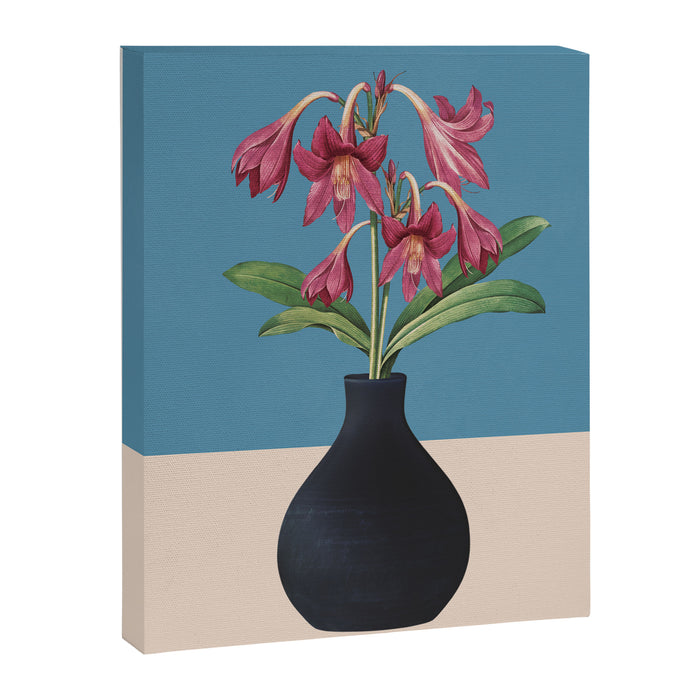 Flowers in Black Vase 1 Canvas Print Gallery Image 1