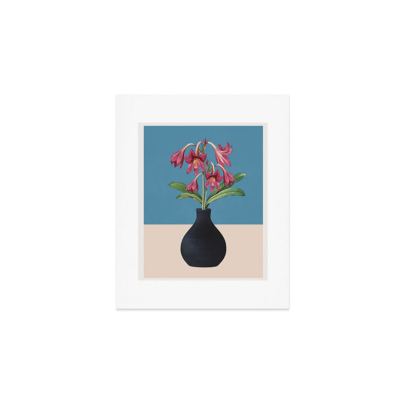Flowers in Black Vase 1 Art Print Gallery Image 1
