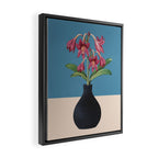 Flowers in Black Vase 1 Framed Canvas Print Gallery Image 2