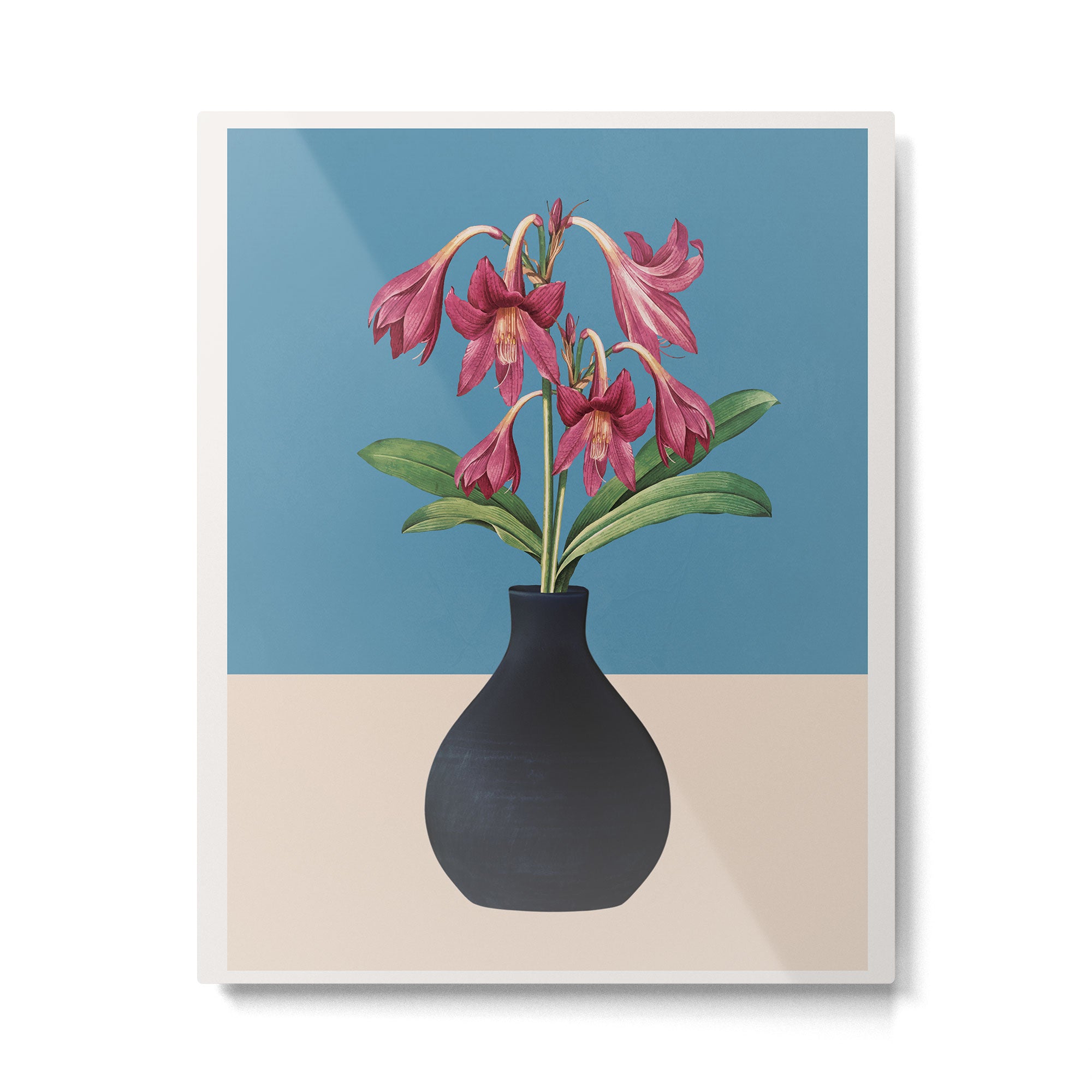 Flowers in Black Vase 1 Metal Print Gallery Image 4