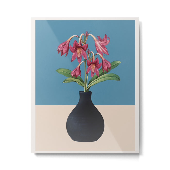Flowers in Black Vase 1 Metal Print Gallery Image 1