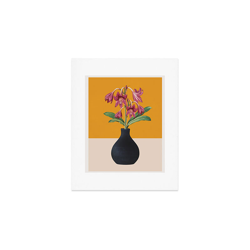 Flowers in Black Vase 2 Art Print Gallery Image 1