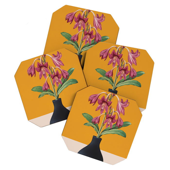 Flowers in Black Vase 2 Coaster Gallery Image 1