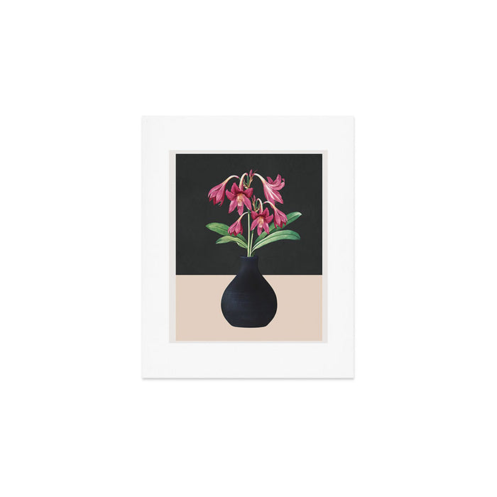 Flowers in Black Vase 3 Art Print Gallery Image 1