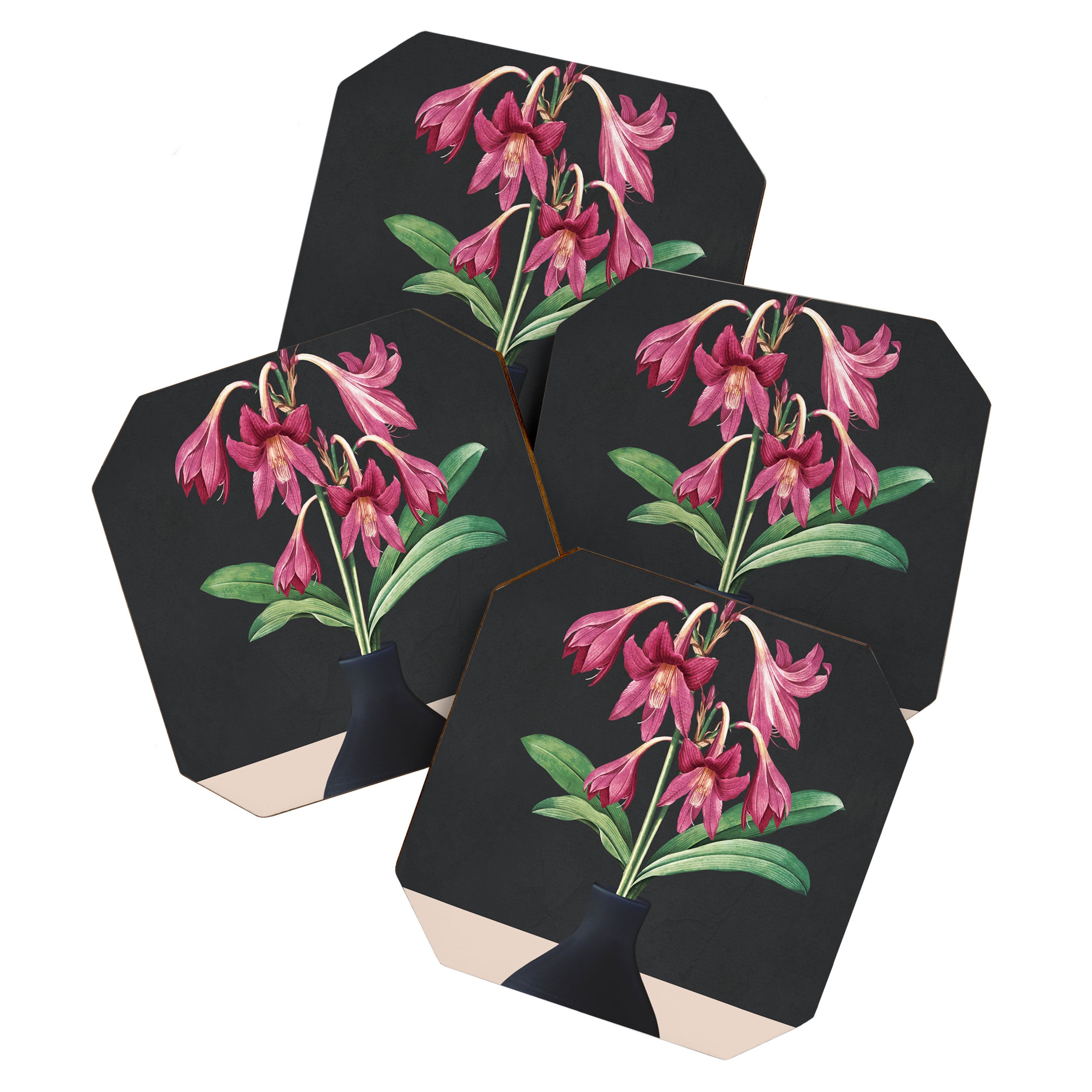 Flowers in Black Vase 3 Coaster Gallery Image 1