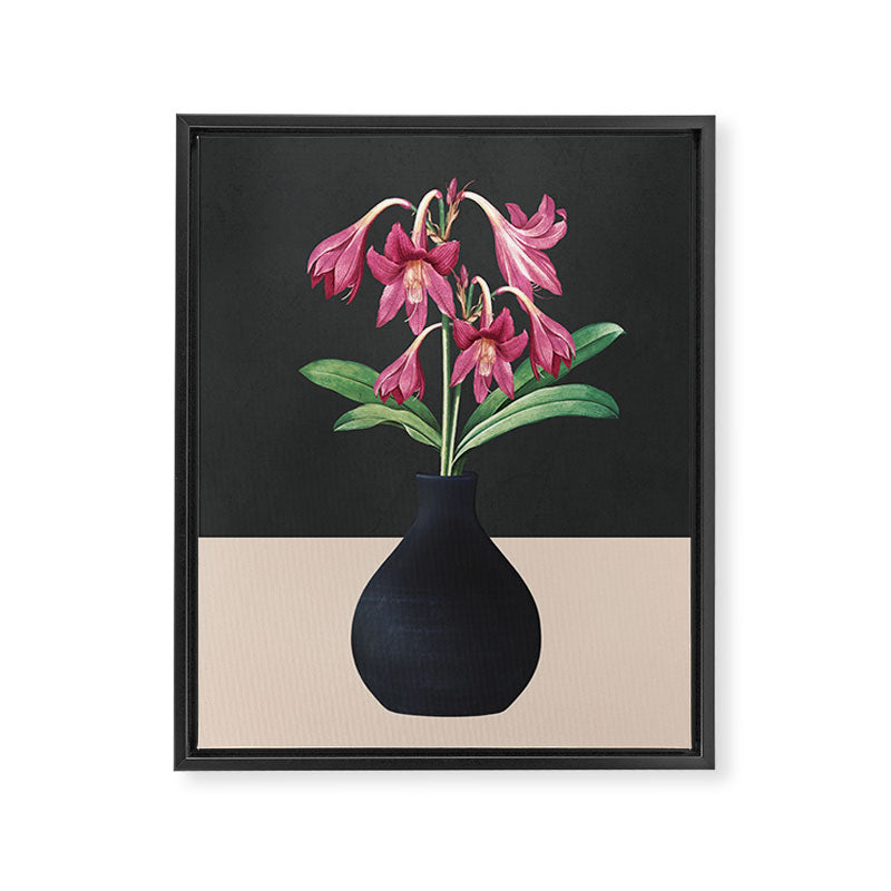 Flowers in Black Vase 3 Framed Canvas Print Gallery Image 6