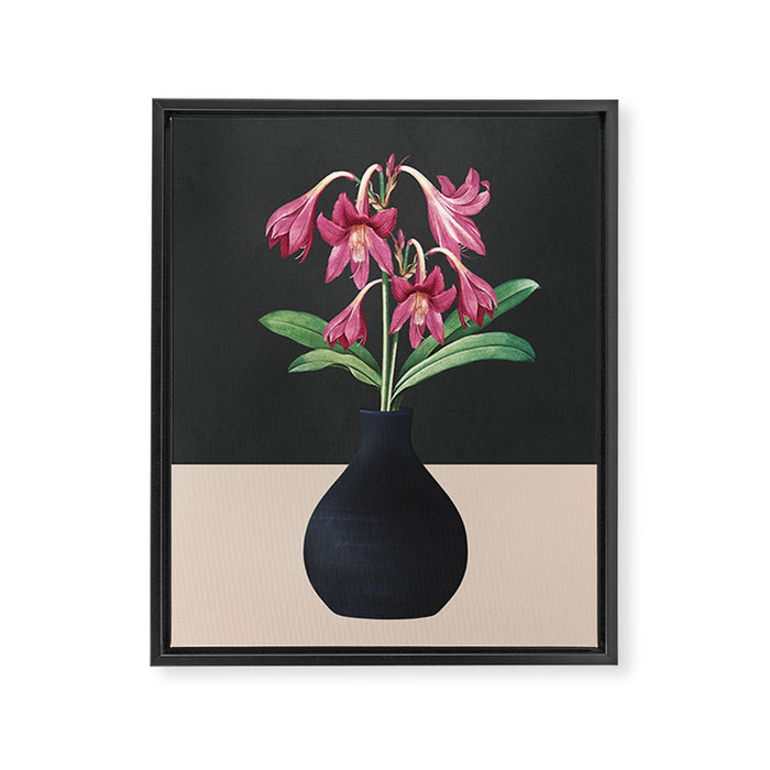 Flowers in Black Vase 3 Framed Canvas Print Gallery Image 1