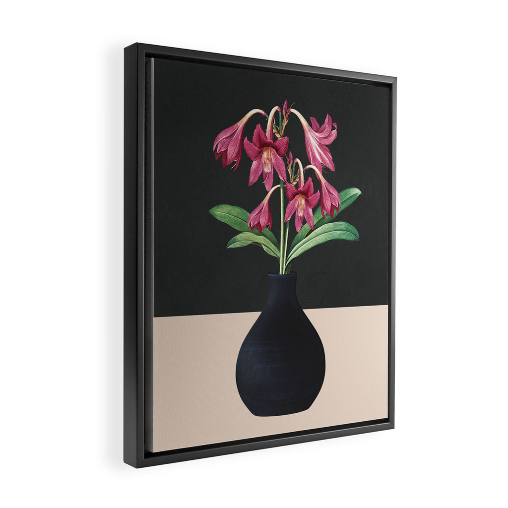 Flowers in Black Vase 3 Framed Canvas Print Gallery Image 2