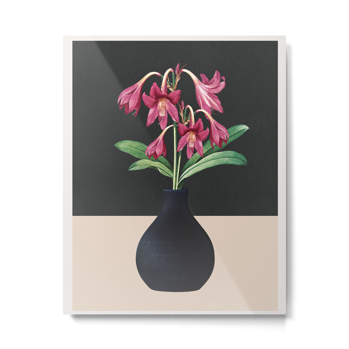 Flowers in Black Vase 3 Metal Print Gallery Image 1
