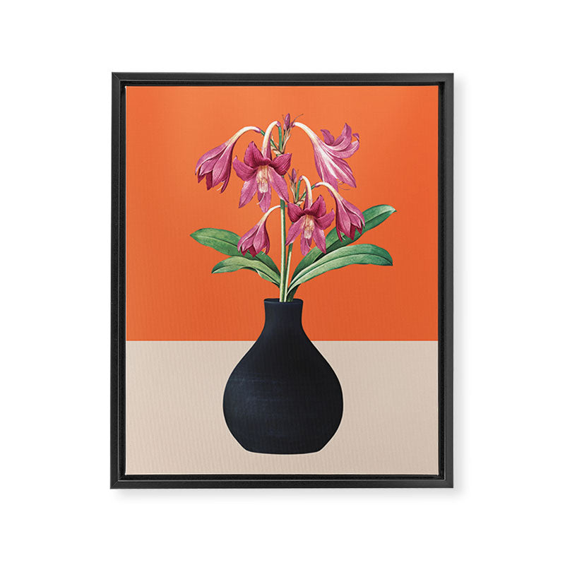 Flowers in Black Vase 4 Framed Canvas Print Gallery Image 6