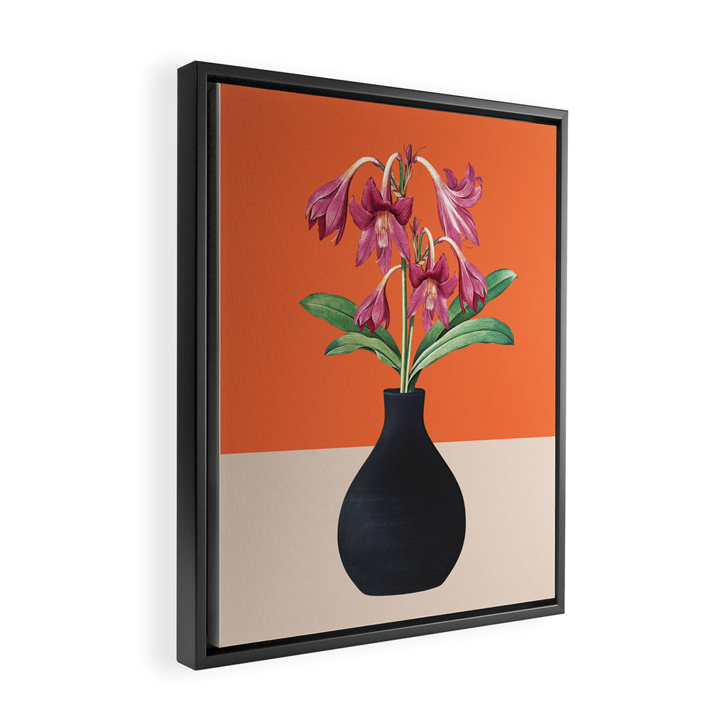 Flowers in Black Vase 4 Framed Canvas Print Gallery Image 2