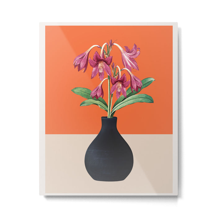 Flowers in Black Vase 4 Metal Print Gallery Image 1