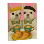 French Bulldogs at Breakfast Cafe Canvas Print Gallery Image 6