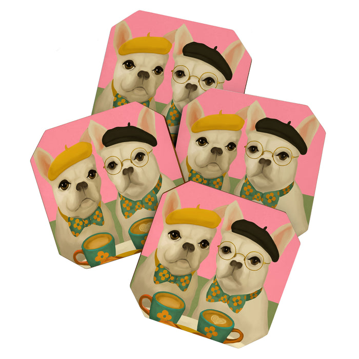 French Bulldogs at Breakfast Cafe Coaster Gallery Image 1