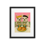 French Bulldogs at Breakfast Cafe Framed Art Print Gallery Image 5