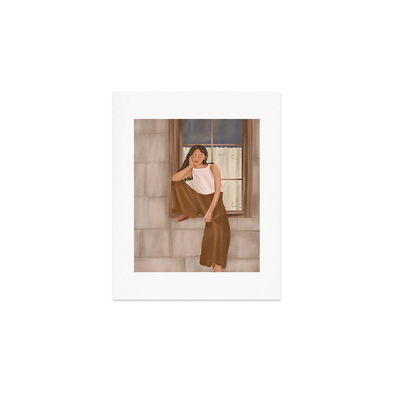 Girl sitting on the window Art Print Gallery Image 1
