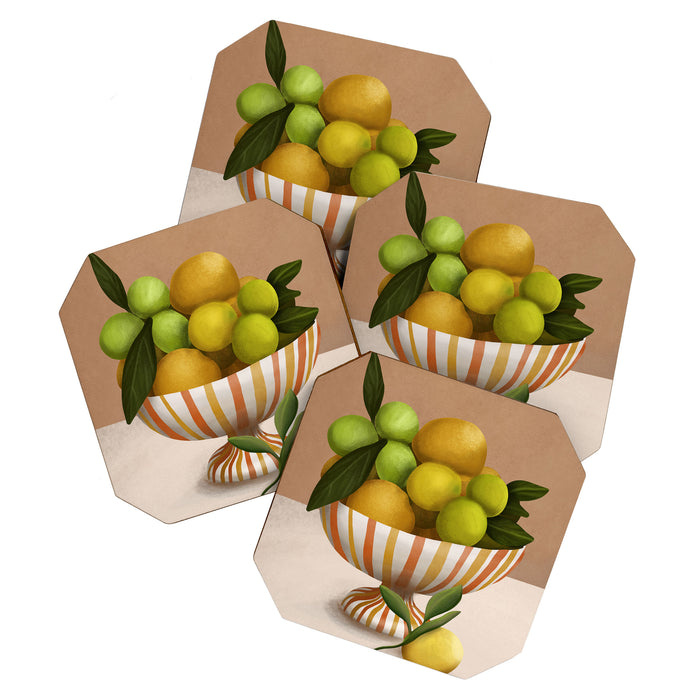 Golden Citrus 1 Coaster Gallery Image 1