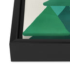 Green Colored Triangles Framed Canvas Print Gallery Image 3