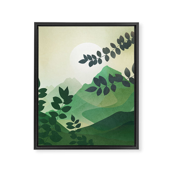 Green Mountains Framed Canvas Print Gallery Image 1