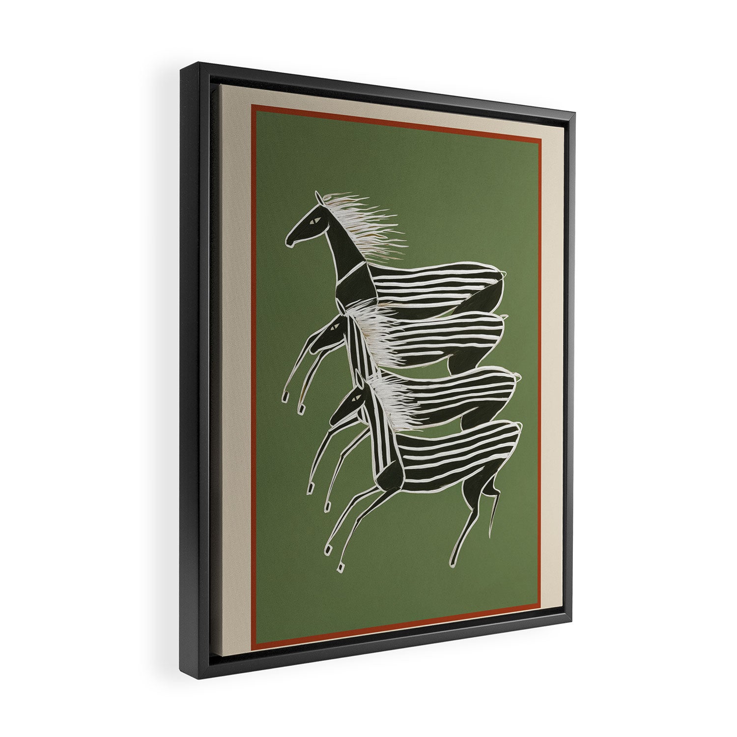 Horses in Stripes Framed Canvas Print Gallery Image 2