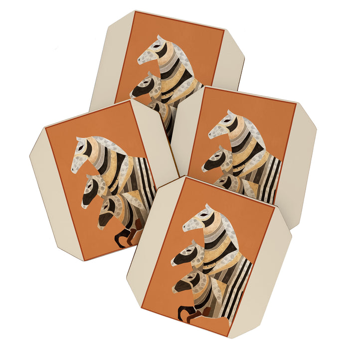Horses in Stripes II Coaster Gallery Image 1