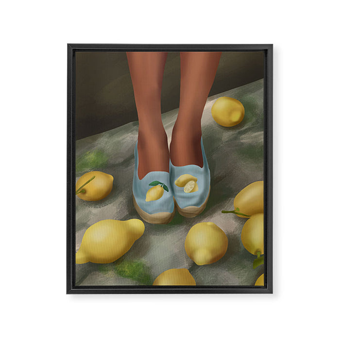 Lemon Steps Framed Canvas Print Gallery Image 1