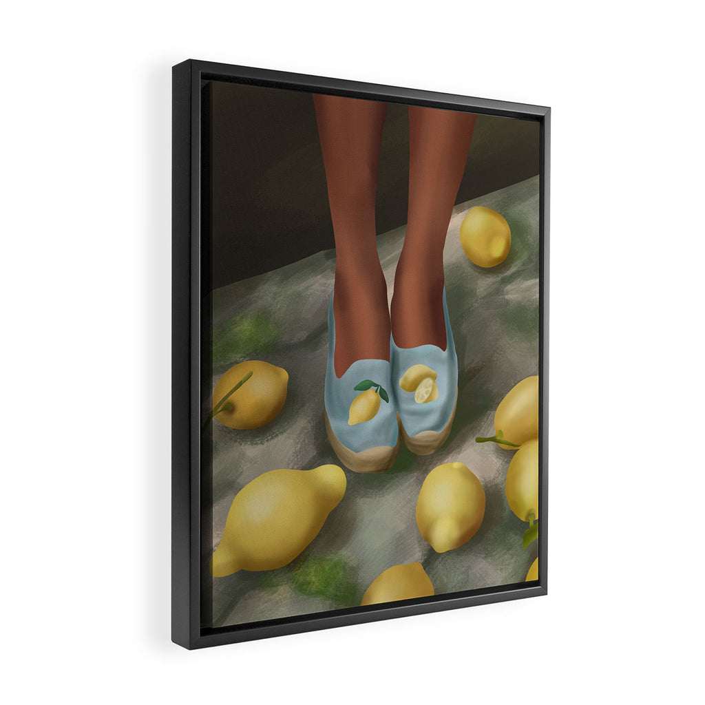 Lemon Steps Framed Canvas Print Gallery Image 2