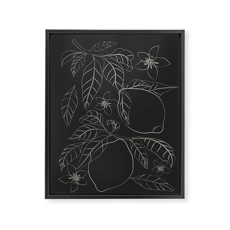 Lemons - Line Art 1 Framed Canvas Print Gallery Image 6
