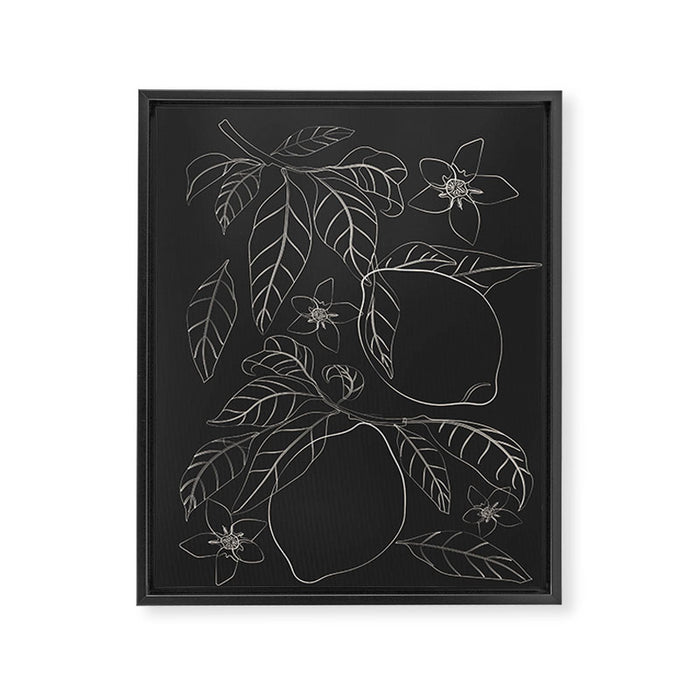 Lemons - Line Art 1 Framed Canvas Print Gallery Image 1