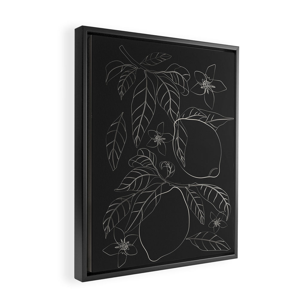 Lemons - Line Art 1 Framed Canvas Print Gallery Image 2