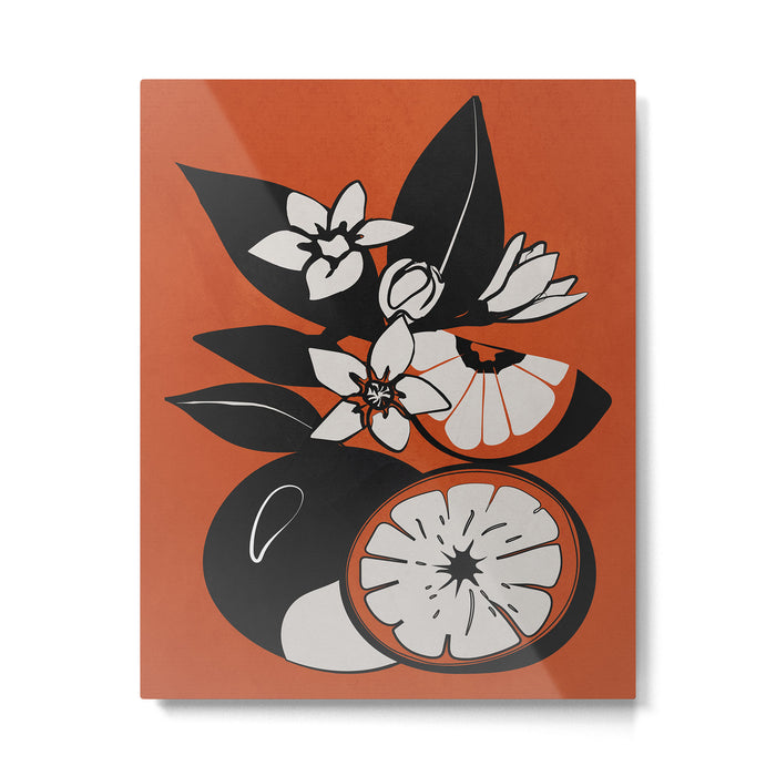 Line Art Oranges 2 Metal Print Gallery Image 1