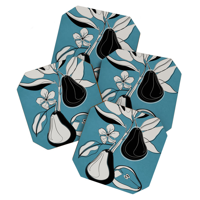 Line Art Pears 1 Coaster Gallery Image 1