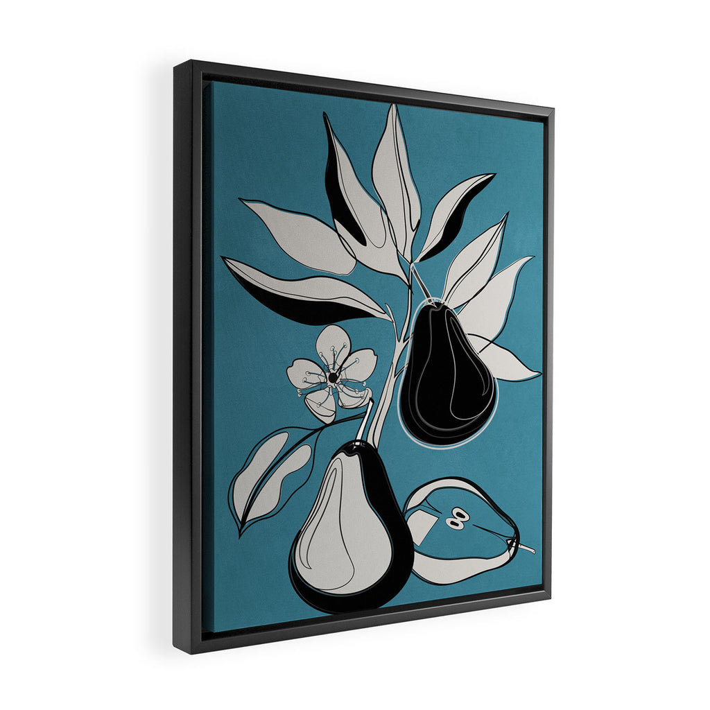 Line Art Pears 1 Framed Canvas Print Gallery Image 2