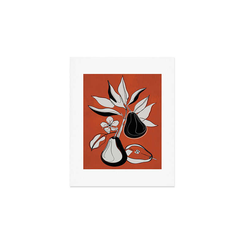 Line Art Pears 2 Art Print Gallery Image 1