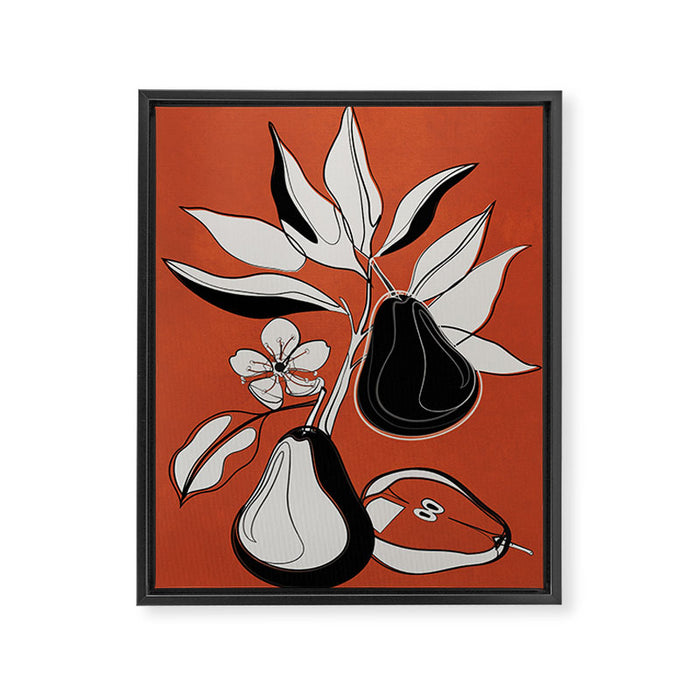 Line Art Pears 2 Framed Canvas Print Gallery Image 1